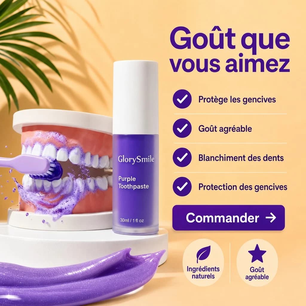 Affiche Creafrik : dentifrice GlorySmile, accroche « Goût que vous aimez ».